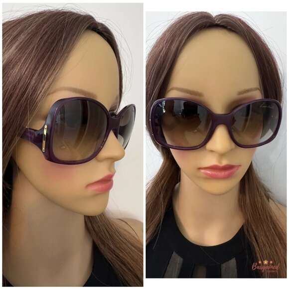 Authentic LOUIS VUITTON Purple Glitter Oversized Sunglasses Z0533W main image 7